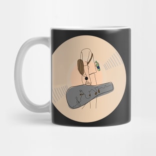 Vinyl - Musician (guitarist) minimalist line art Mug